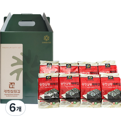 삼원 광천 재래식탁김 특가선물세트 2호 80g, 6개