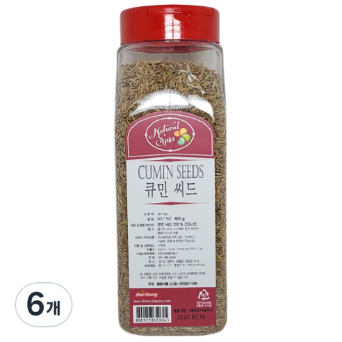 내츄럴스파이스 큐민 씨드, 400g, 6개