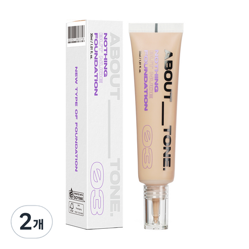 어바웃톤 낫띵 벗 누드 파운데이션 30ml, 03 내추럴, 2개