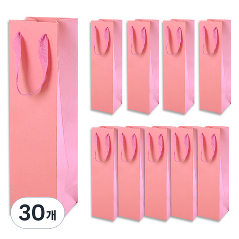 골든래빗 와인C 컬러 와인 종이백 9 x 28 x 8 cm, 핑크, 30개