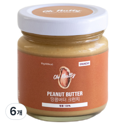 오넛티 땅콩버터 크런치, 80g, 6개