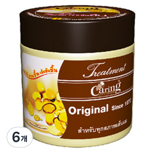 Caring 헤어트리트먼트 라오스헤어팩 오리지널 태국헤어팩 헤어트리트먼트, 250ml, 6개
