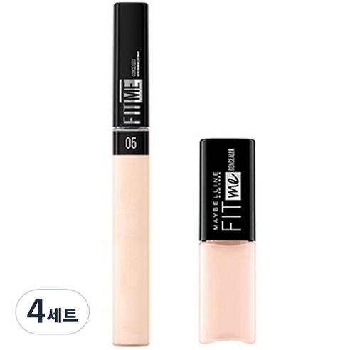 메이블린 NEW 핏미 리퀴드 컨실러 6.8ml + 미니 리퀴드 컨실러 2.8ml 세트, 05 아이보리(컨실러), 10 라이트(미니 컨실러), 4세트