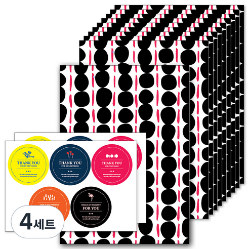 앤캐비넷 선물봉투 10p + 스티커 2p 세트, 베이직, 4세트