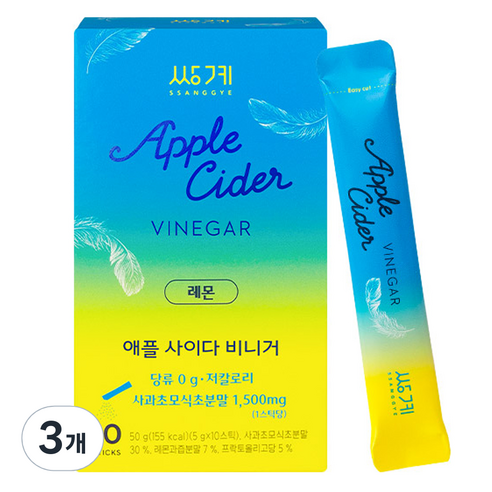 쌍계명차 애플사이다비니거 레몬 5g x 10p, 3개
