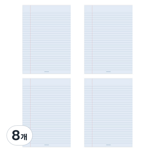 페이퍼리안 라이프패드 메모지 A5, 라인 블루, 8개