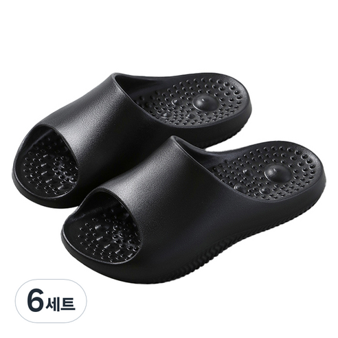 언헤브 스타일리쉬 지압 슬리퍼 세트 270, 01 블랙, 6세트