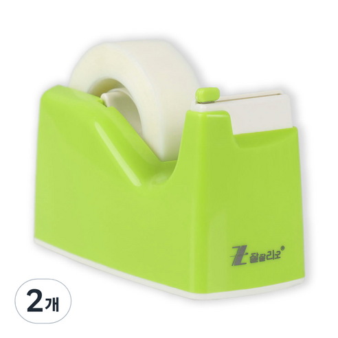 잘잘리오 미니 자동 안전 어린이 테이프 디스펜서 레인보우, 05 올리브그린, 2개