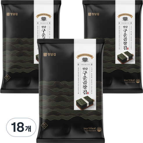 정담김 정담 구운 곱창김 14g x 5p, 18개