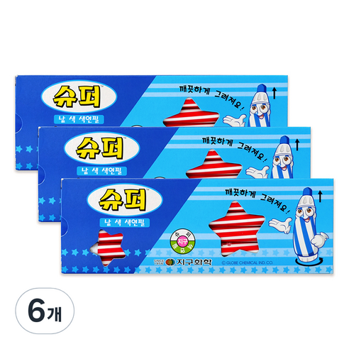 지구화학 슈퍼색연필 낱색 빨강 12p, 1색, 6개