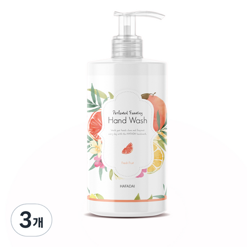 하파데이 프레쉬 프루트 퍼퓸드 포밍 핸드워시 달달한 자몽향, 500ml, 3개