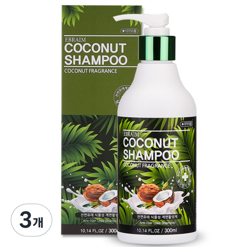 에브라임 코코넛샴푸, 300ml, 3개