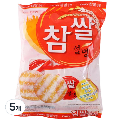 크라운 참쌀설병, 128g, 5개