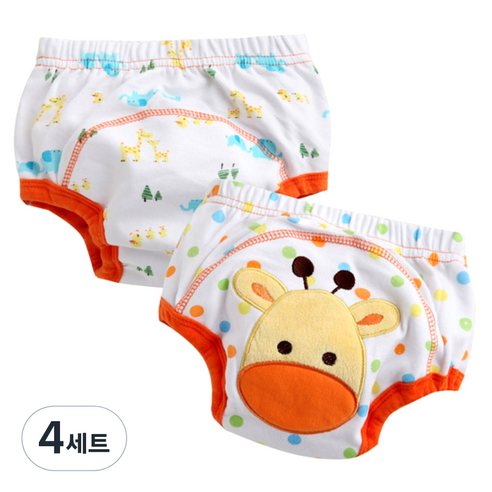 조이멀티 배변훈련팬티 2입, 기린F (주황), 4세트