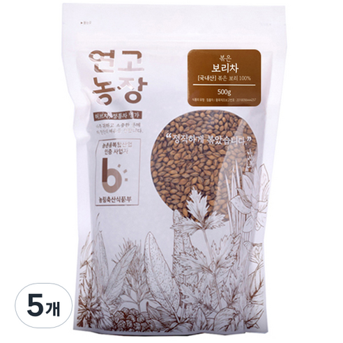 연고농장 볶은 보리차, 500g, 5개, 1개입