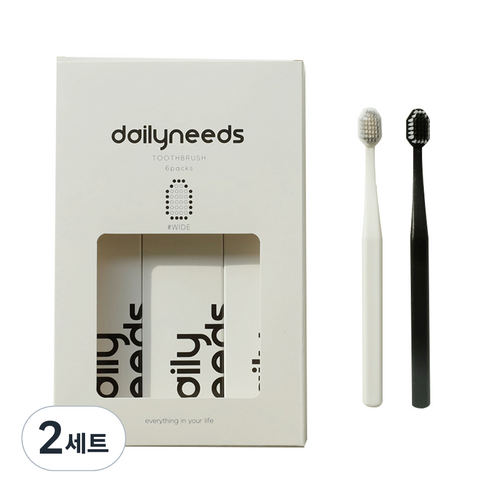 데일리니즈 와이드 익스팬션 이중 미세모 칫솔, 6개입, 2세트