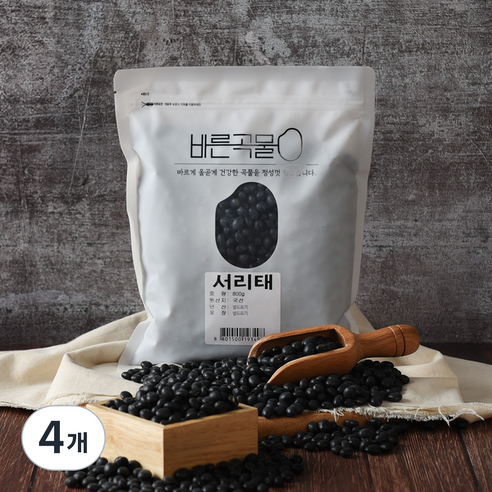 바른곡물 국산 서리태, 800g, 4개