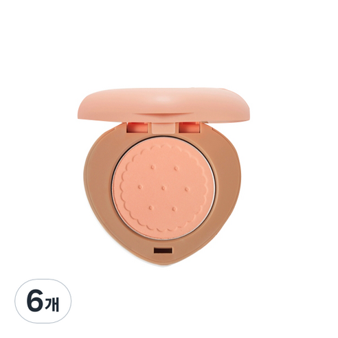 에뛰드 하트 쿠키 블러셔 3.3g, OR201 Peach 피치, 6개