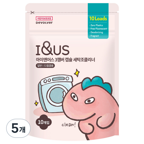 아이앤어스 3챔버 세탁조클리너 10개입, 110g, 5개