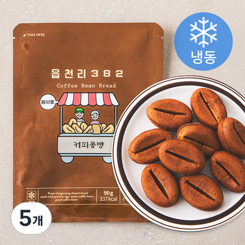 읍천리 382 커피콩빵 (냉동), 90g, 5개