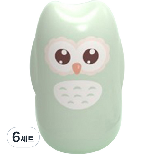블루마켓 베이비 귀여운 케이스 네일 키트, 부엉이 민트, 6세트
