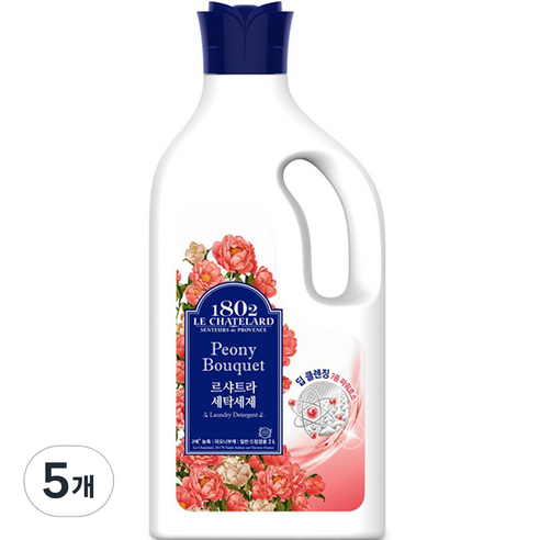 르샤트라1802 세탁세제 피오니부케, 5개, 2L
