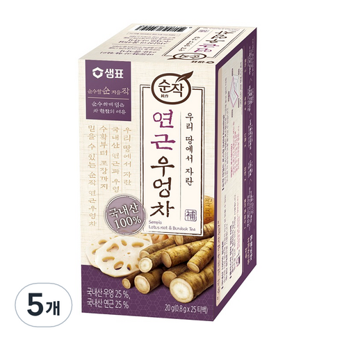 순작 연근우엉차, 0.8g, 25개입, 5개