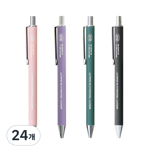 아이코닉 논슬립 스무딩 볼펜 0.7mm, 랜덤발송, 24개