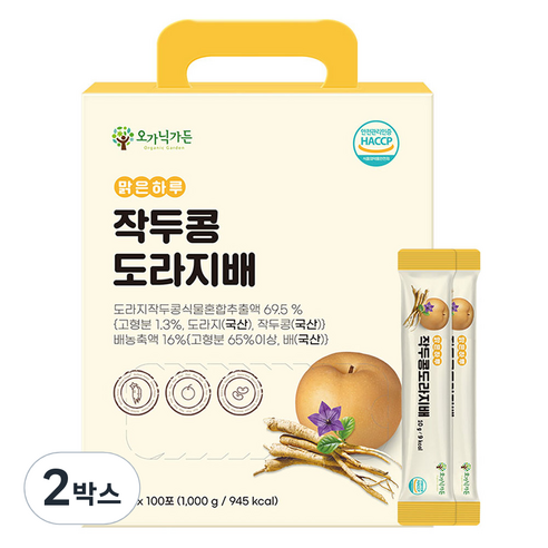 오가닉가든 맑은하루 작두콩 도라지배 스틱 100p, 1kg, 2박스