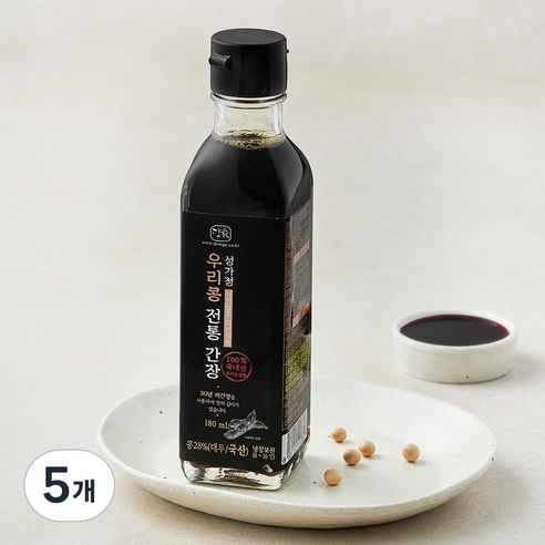 담가 전통식품 인증 우리콩 전통 간장, 180ml, 5개