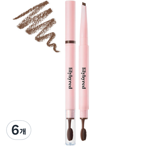 릴리바이레드 하드 플랫 아이브로우 오토펜슬 0.17g, 04 다크 브라운, 6개