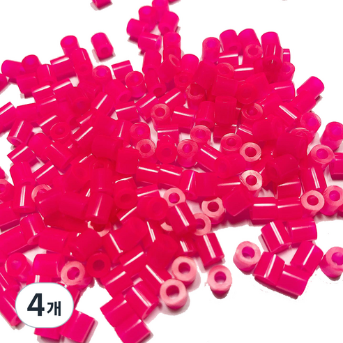 펄러 비즈 크런치 슬라임 재료 500g, 4개, 핫핑크