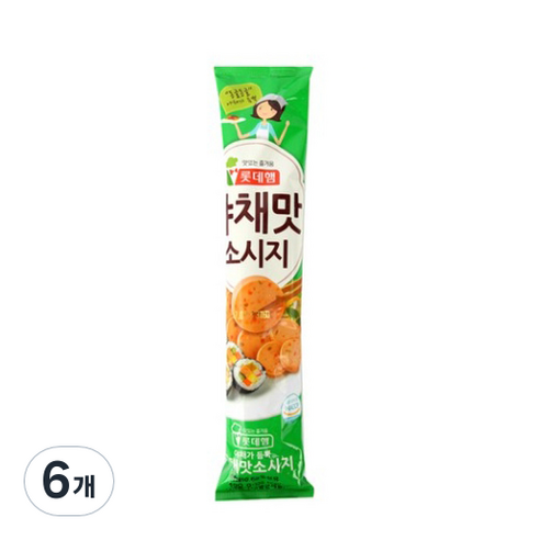롯데햄 야채맛 소시지, 190g, 6개