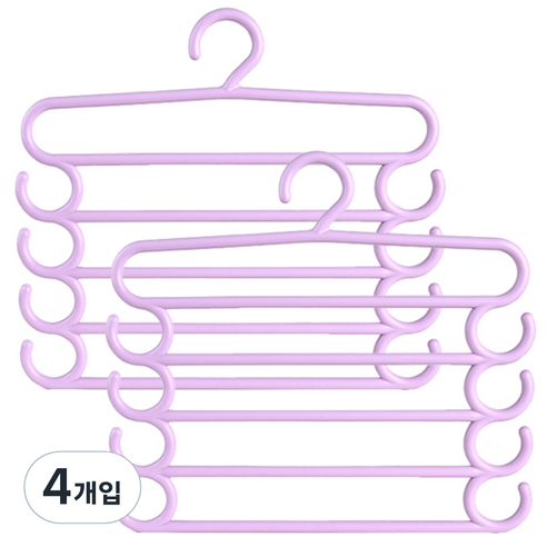 마켓감성 다기능 바지걸이, 핑크, 4개입