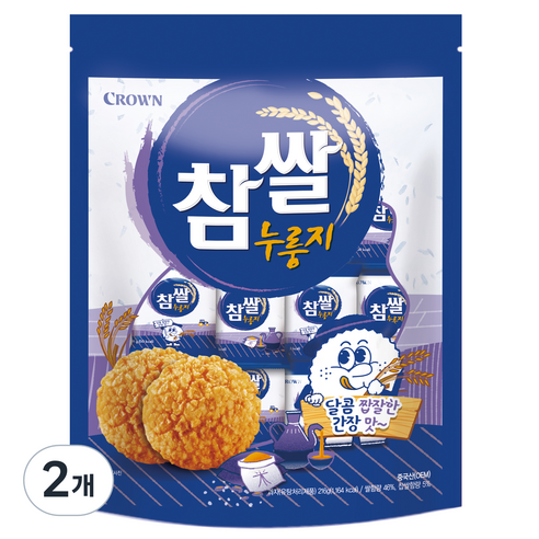 크라운 참쌀 누룽지 24p, 216g, 2개 216g × 2개 섬네일