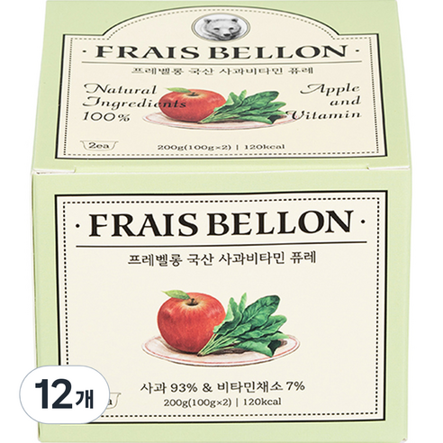 프레벨롱 국산 과일퓨레, 혼합맛(사과/비타민채소), 200g, 6개