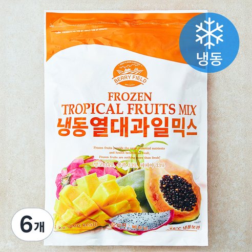 베리필드 열대과일믹스 (냉동), 6개, 1kg