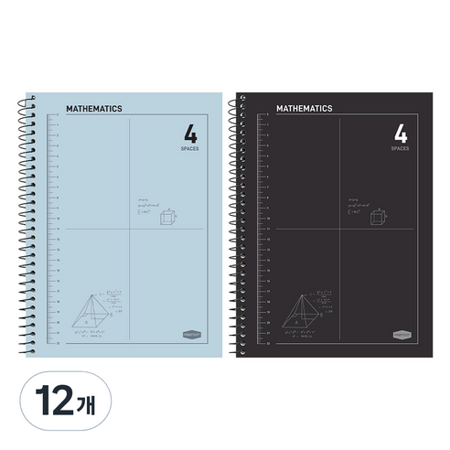 핑크풋 3000 4분할 수학 연습장, 랜덤발송, 12개