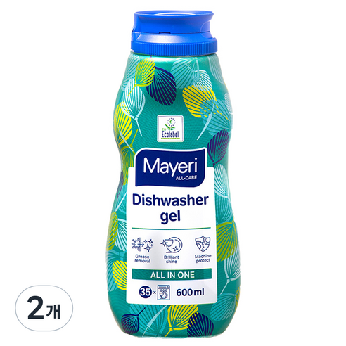 마이에리 올케어 식기 세척기 겔 세제 올인원, 600ml, 2개