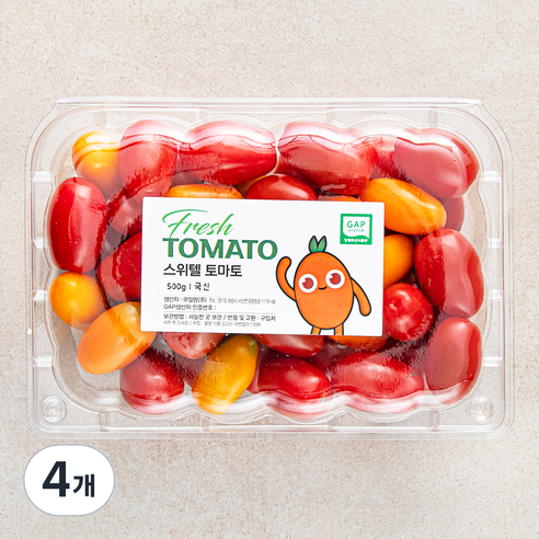 우일팜 GAP 인증 스위텔 토마토, 500g, 4팩