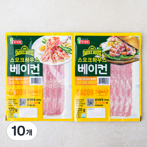 롯데햄 스모크하우스 베이컨, 120g, 10개