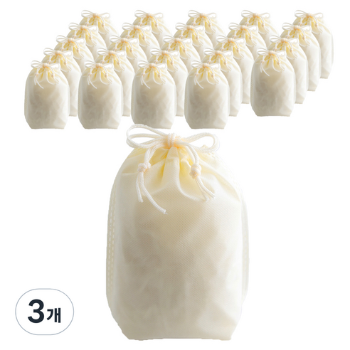 부직포 복주머니 더스트백 10 x 19 cm 25p, 아이보리, 3개