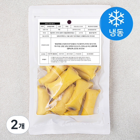 김재규우리떡연구소 굳지않는 호박 앙금 가래떡 (냉동), 500g, 2개