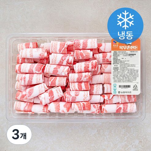 목우촌 한돈 대패 삼겹살 구이용 (냉동), 800g, 3개