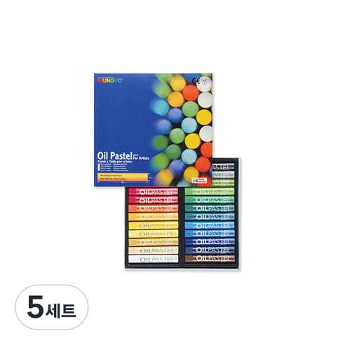 문교 오일 파스텔 지함 MOP-24, 24색, 5세트