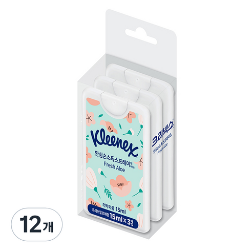 크리넥스 안심손소독 스프레이 액, 15ml, 12개