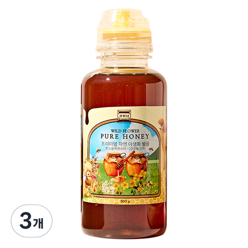 정원담 프리미엄 자연 야생화 순수 벌꿀, 3개, 500g