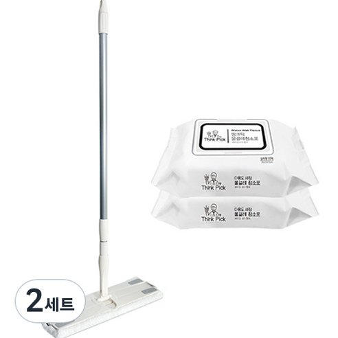 띵크픽 2in1 코코 청소포 밀대걸레 + 물걸레 청소포 2p, 2세트