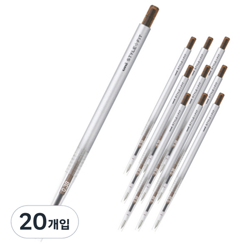 유니 스타일핏트 단색펜 UMN-139 0.38mm, 브라운블랙, 20개입