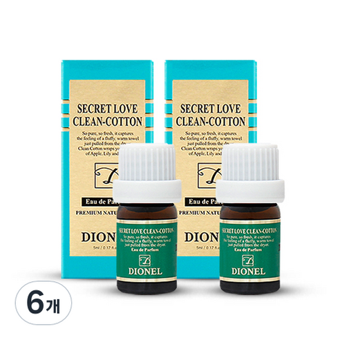 디오넬 시크릿러브 클린 코튼 여성청결제, 5ml, 6개